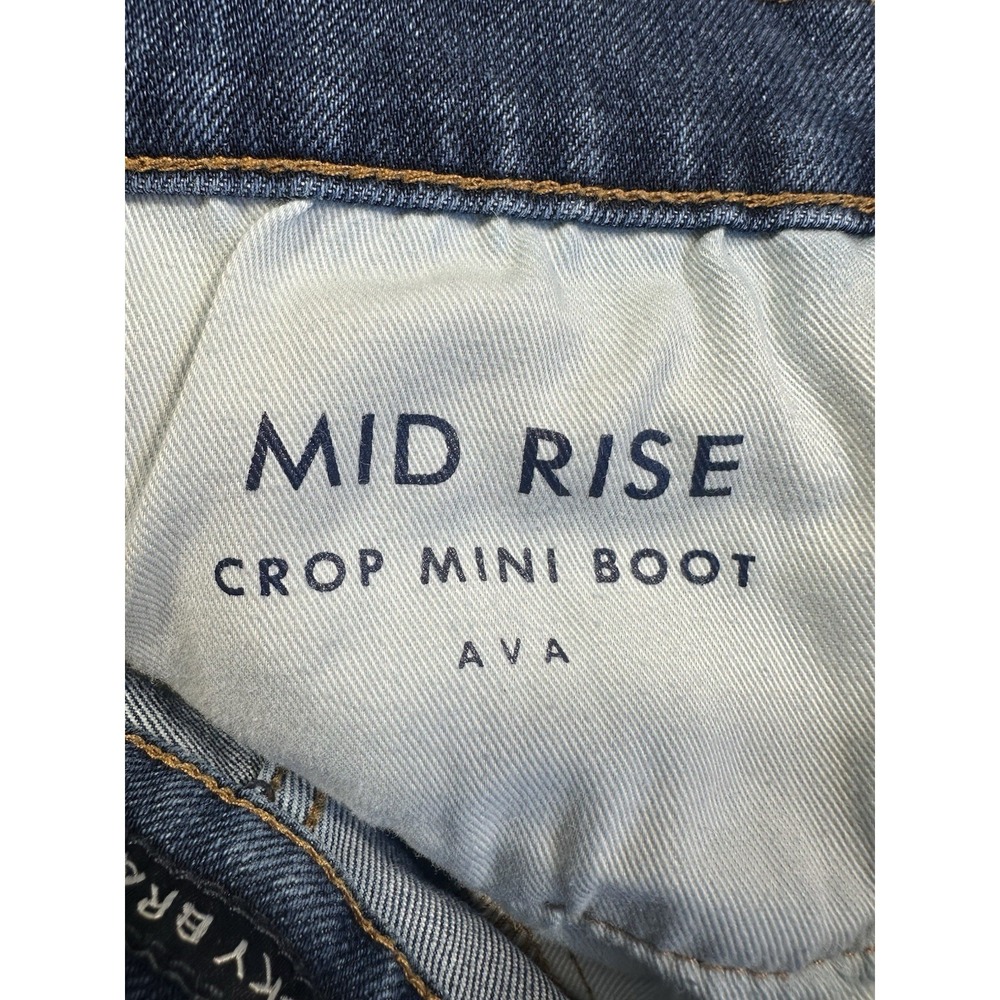 Lucky Brand Jeans Womens 28x26 Blue Ava Mid Rise Crop Mini Boot Raw Hem Read - Picture 8 of 14
